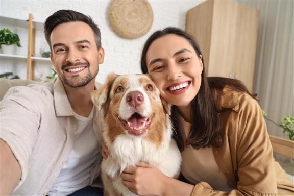 Help to Buy media release image couple with dog